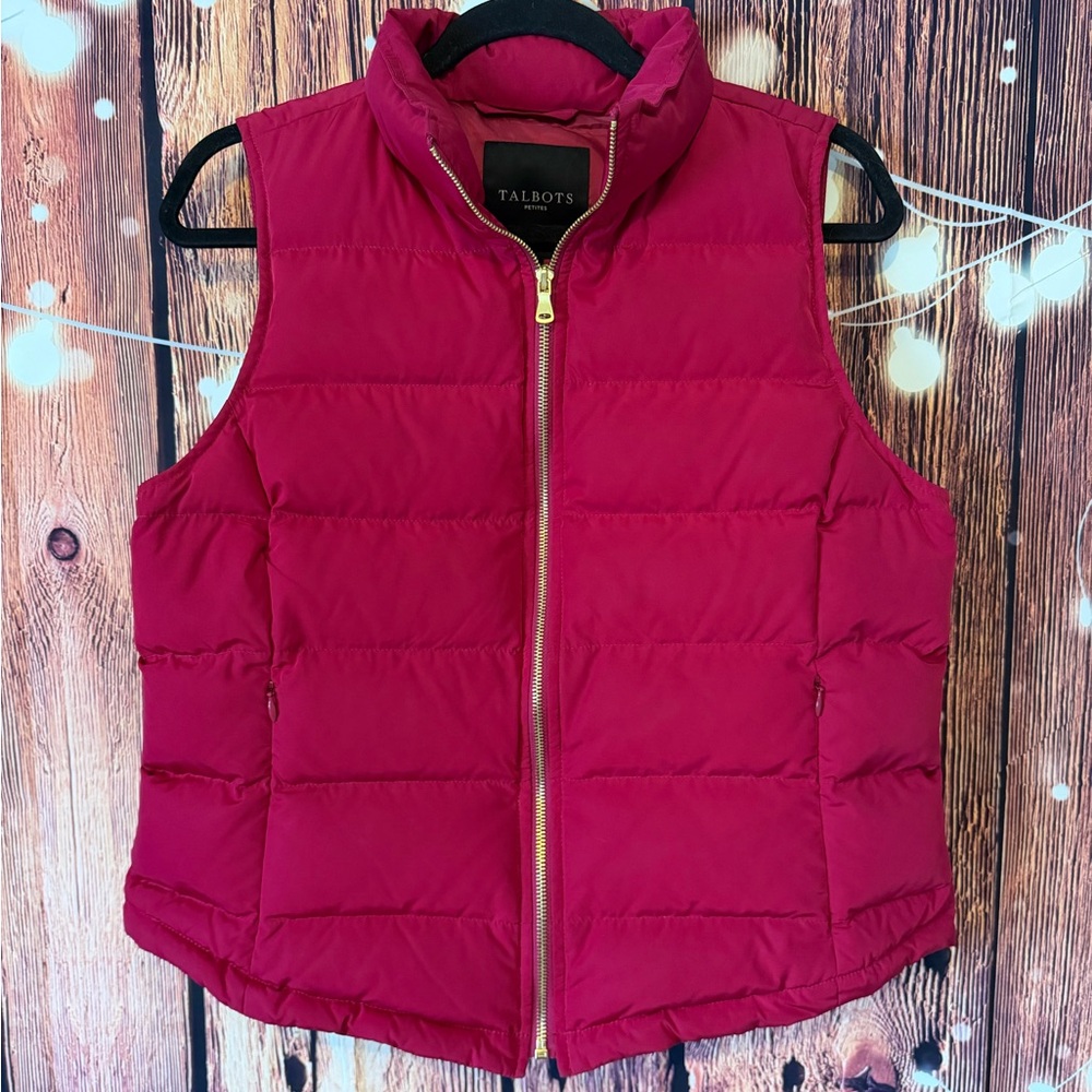 Talbots Puffer Vest Duck Down Magenta